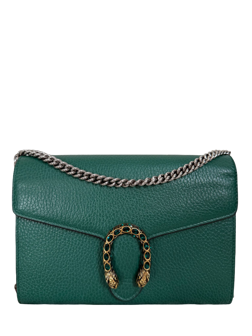 Gucci Green Leather Dionysus Chain Bag