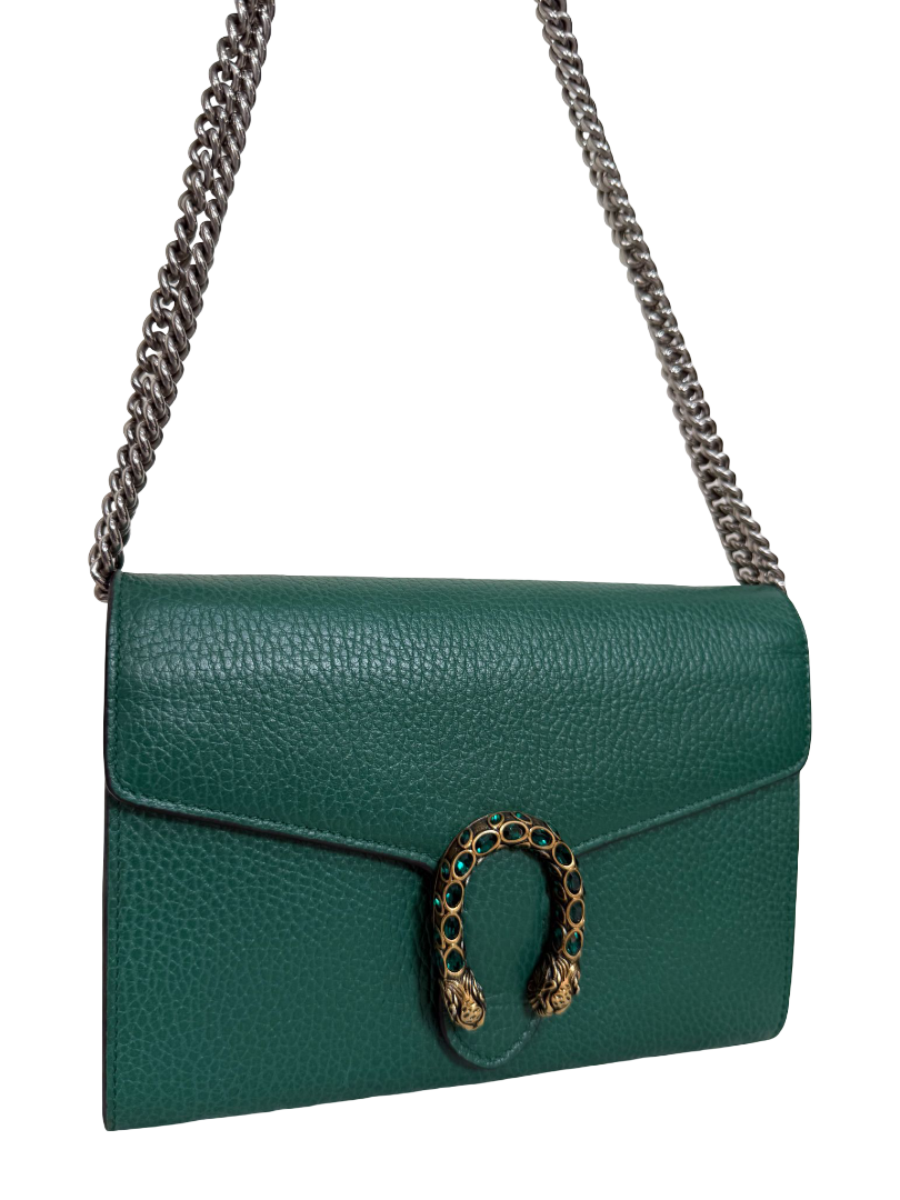 Gucci Green Leather Dionysus Chain Bag