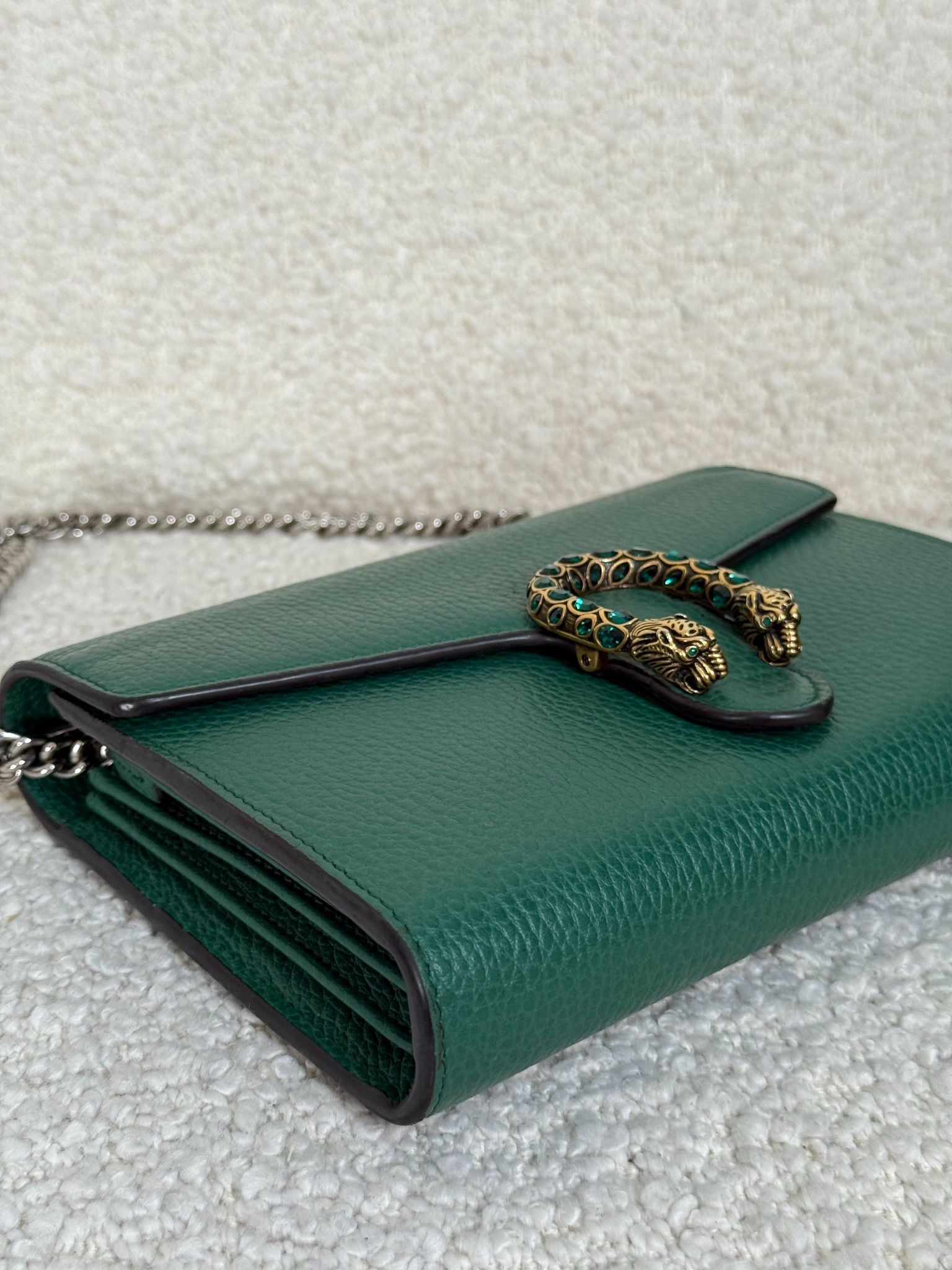 Gucci Green Leather Dionysus Chain Bag