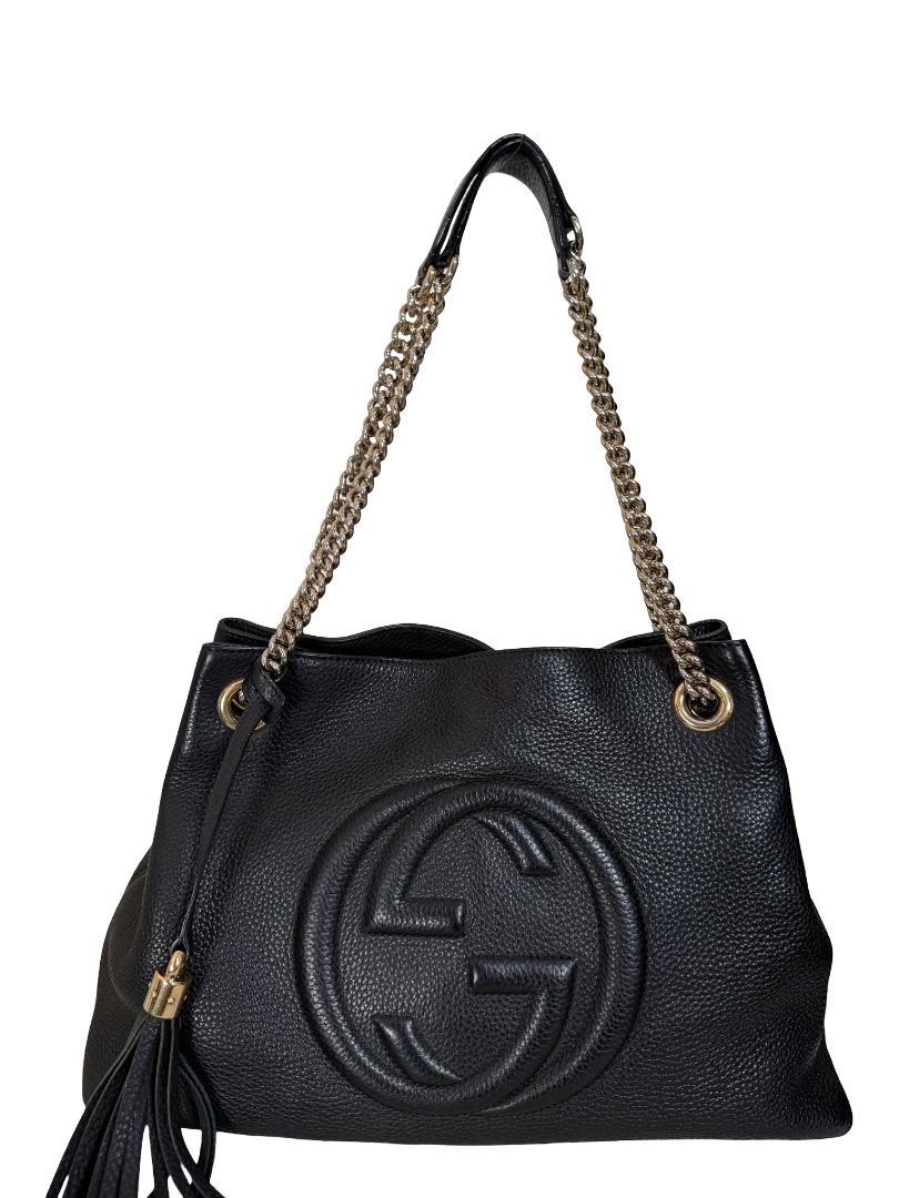 Gucci Soho Medium Chain Strap Shoulder Bag Black