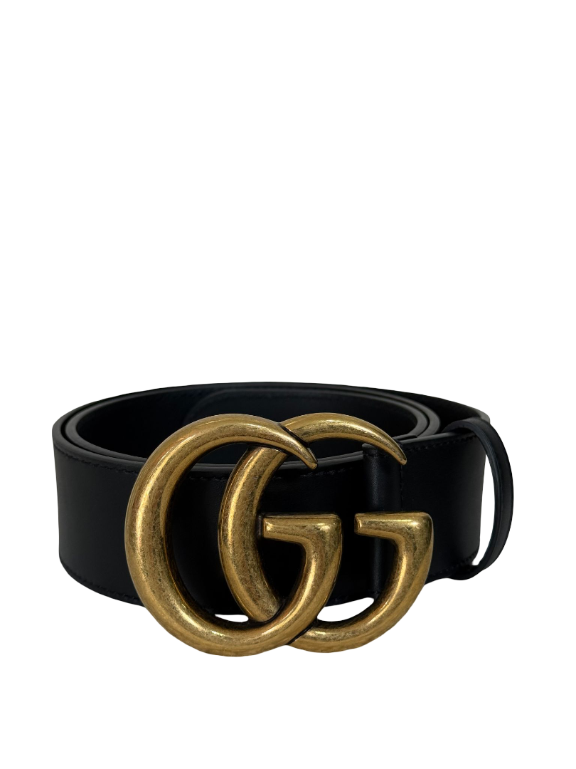 Gucci GG Marmont Black Leather Belt