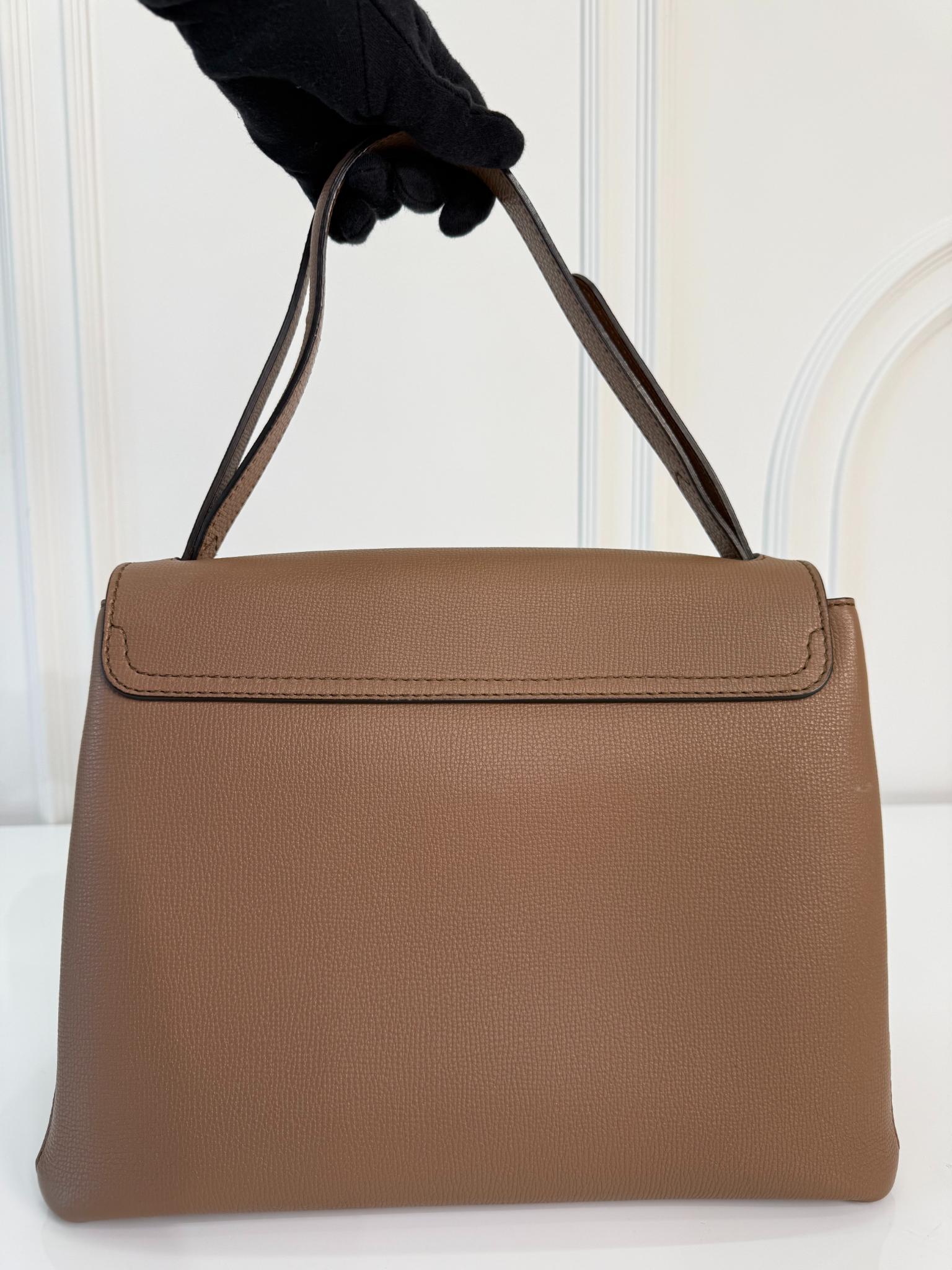 Burberry Brown Derby Leather House Check Camberley Satchel Bag