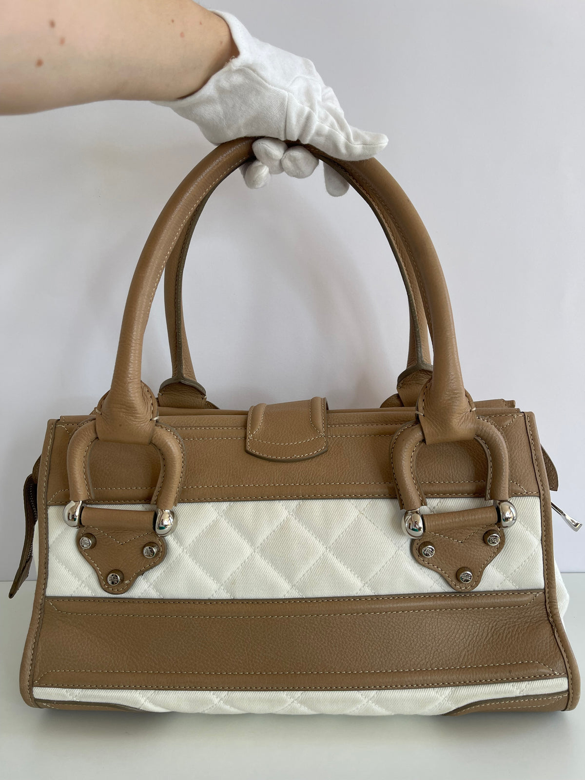 Burberry Quilted Canvas Manor Tote Bag