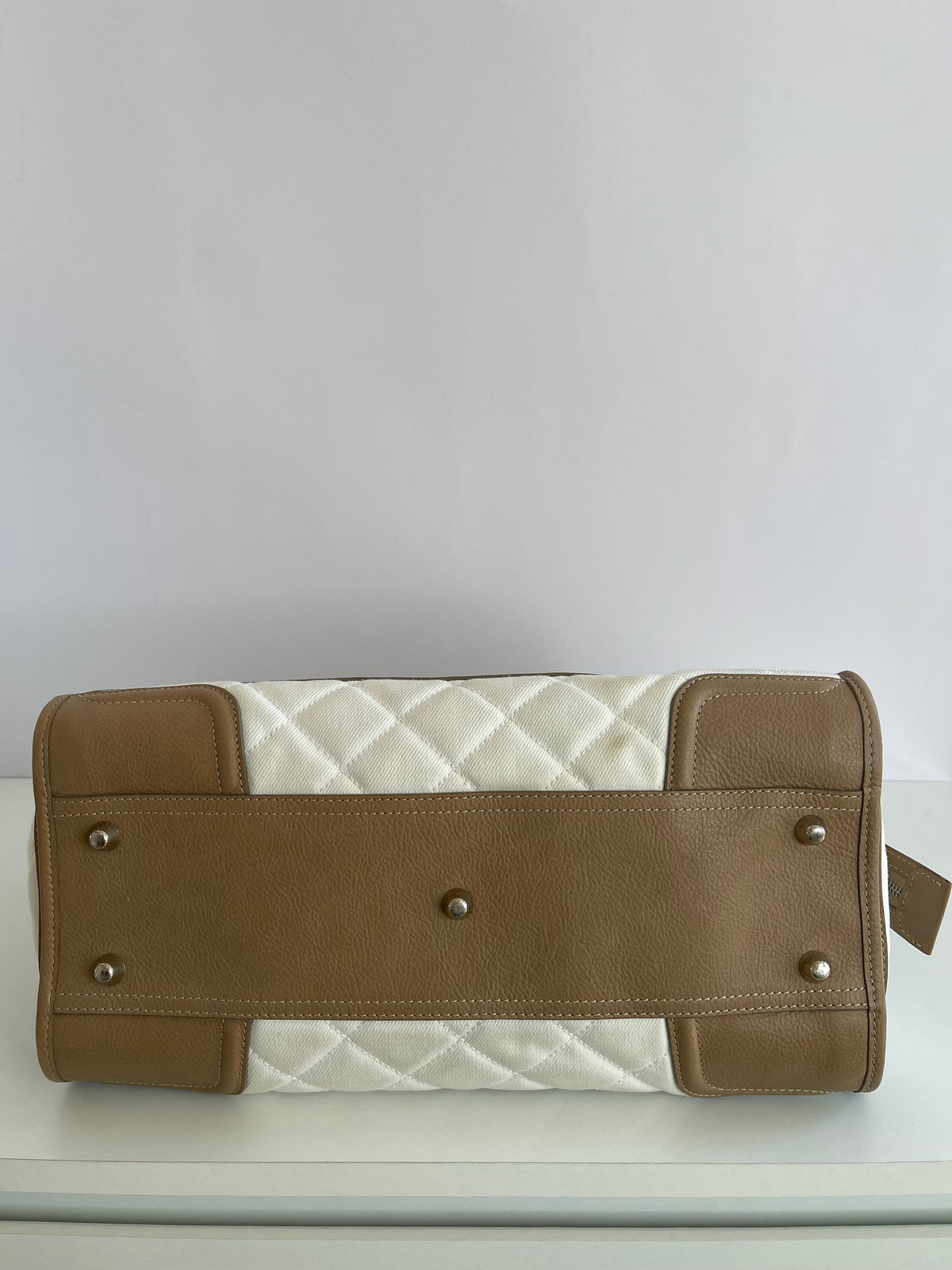 Burberry Quilted Canvas Manor Tote Bag