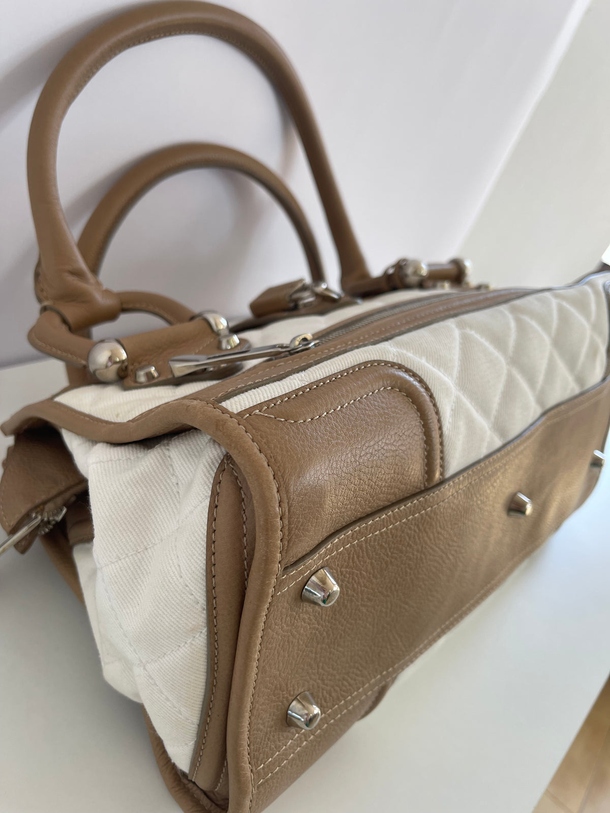 Burberry Quilted Canvas Manor Tote Bag