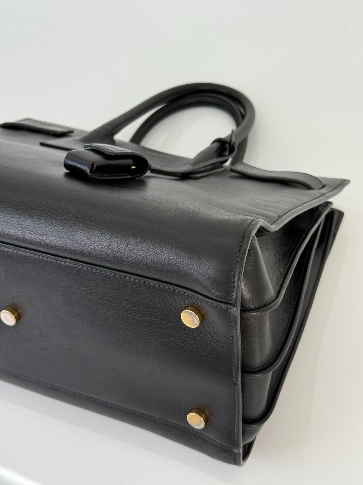 Saint Laurent Sac de Jour Large Black Smooth Leather Tote