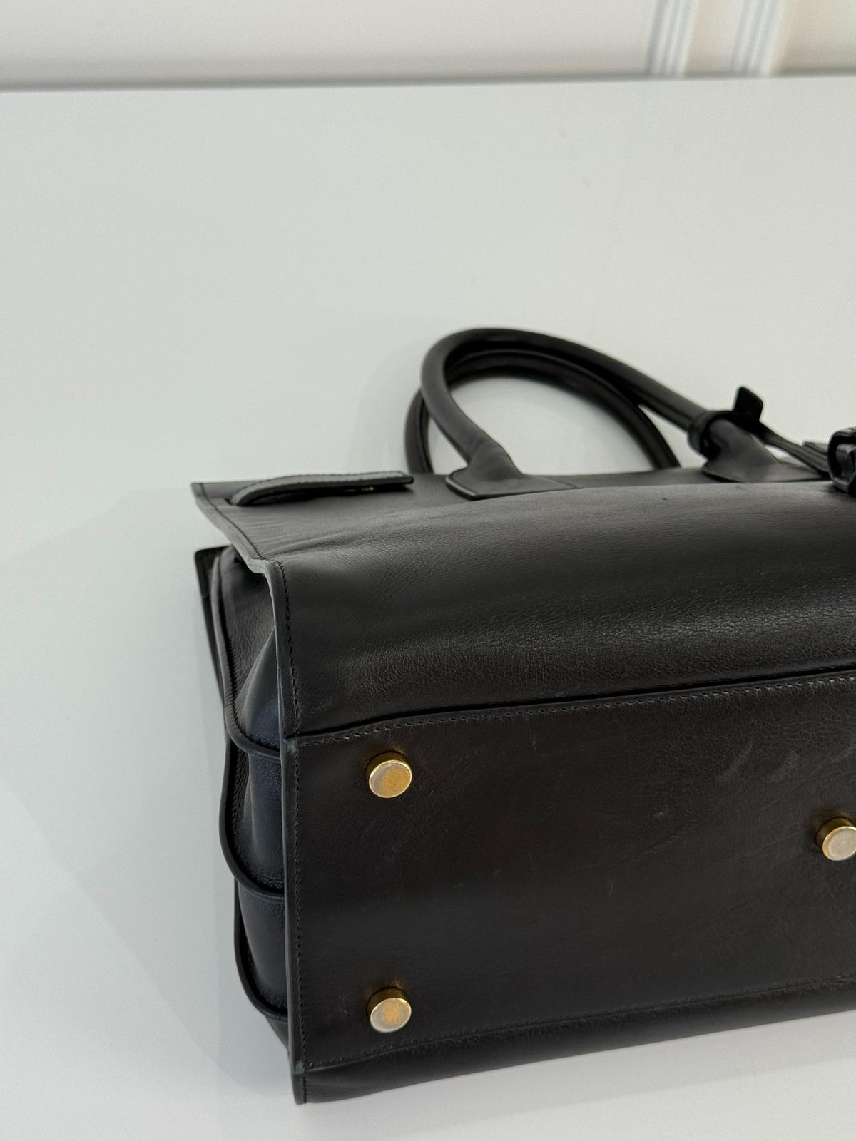 Saint Laurent Sac de Jour Large Black Smooth Leather Tote