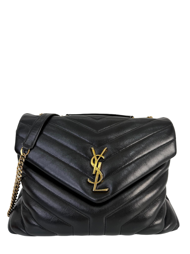 Saint Laurent LouLou Large Black Quilted Shoulder Bag
