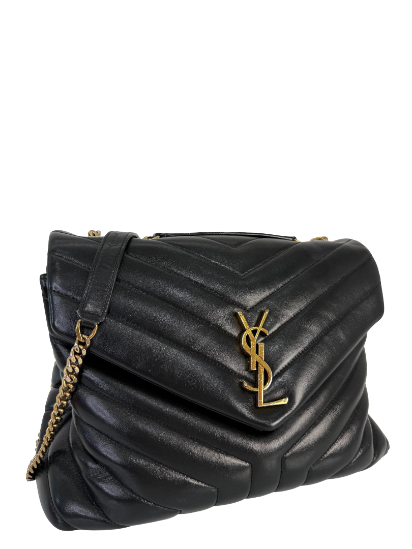 Saint Laurent LouLou Large Black Quilted Shoulder Bag