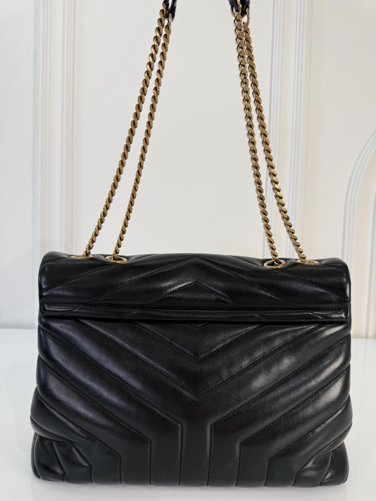 Saint Laurent LouLou Large Black Quilted Shoulder Bag