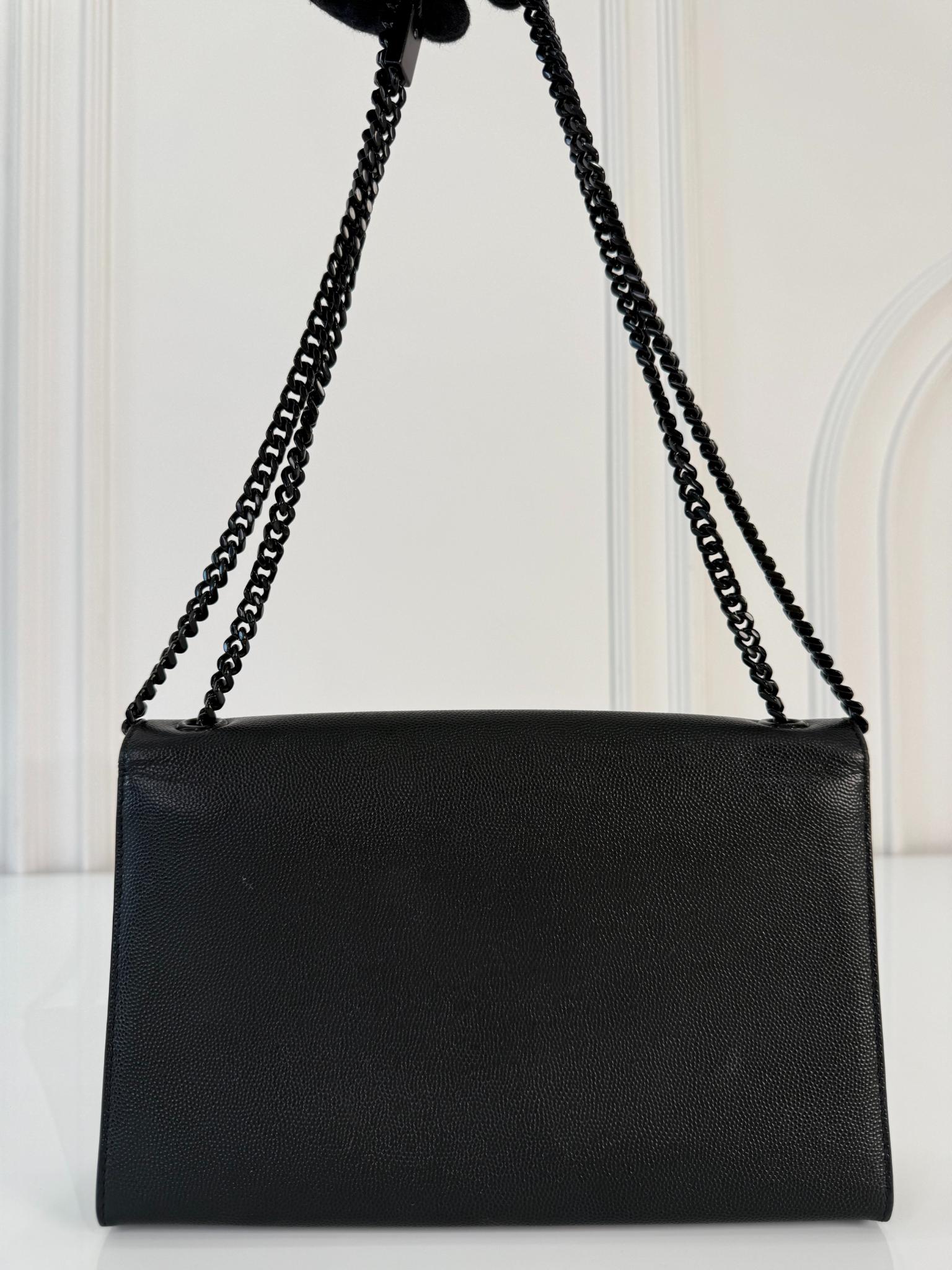 Saint Laurent Small Kate Grained Leather Crossbody Bag Black