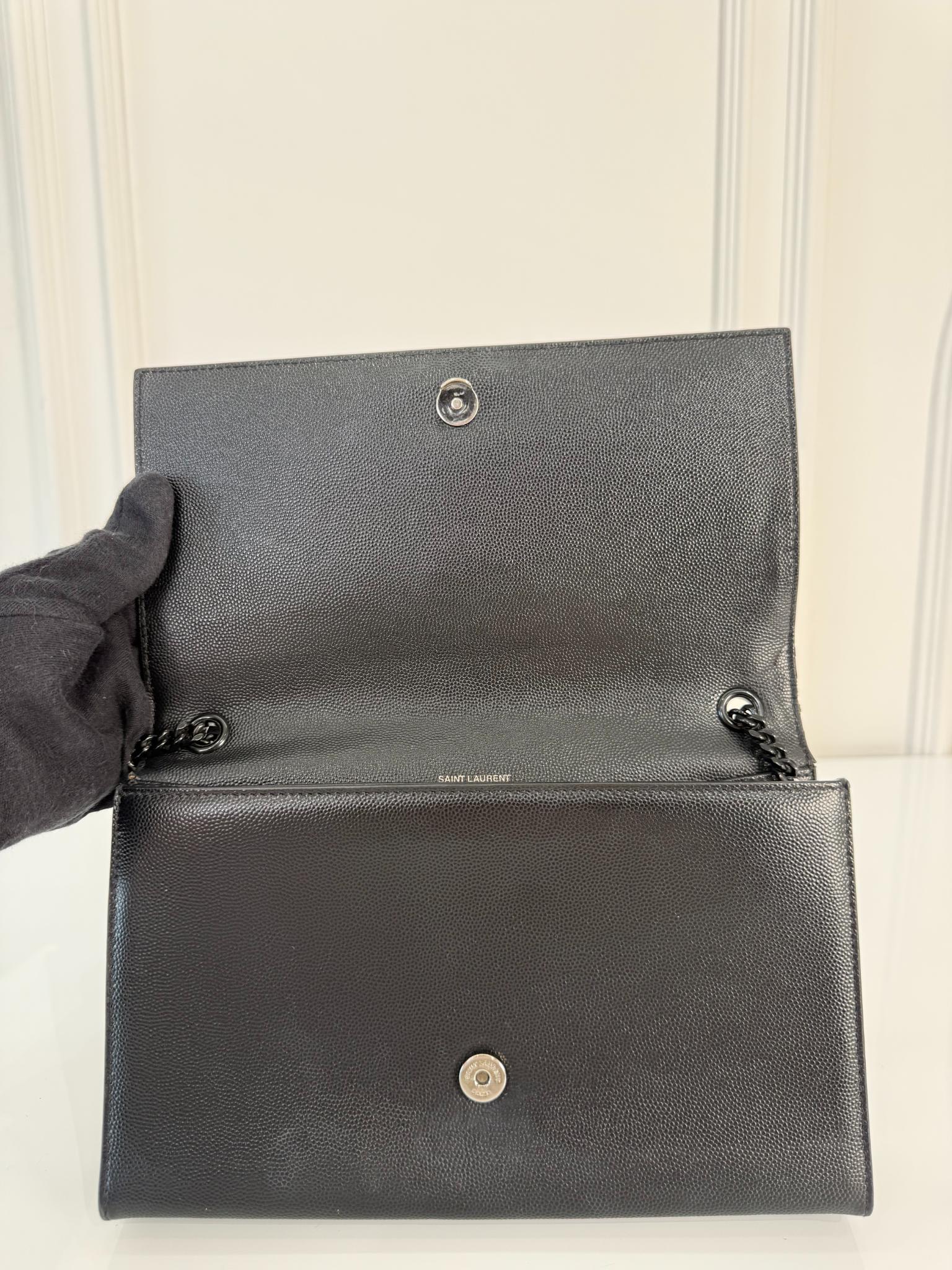 Saint Laurent Small Kate Grained Leather Crossbody Bag Black