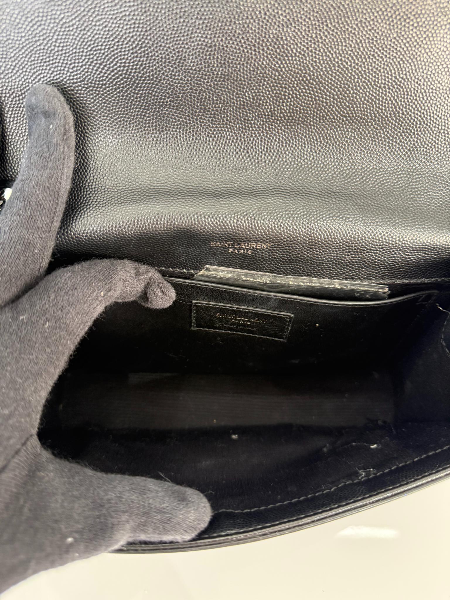 Saint Laurent Small Kate Grained Leather Crossbody Bag Black