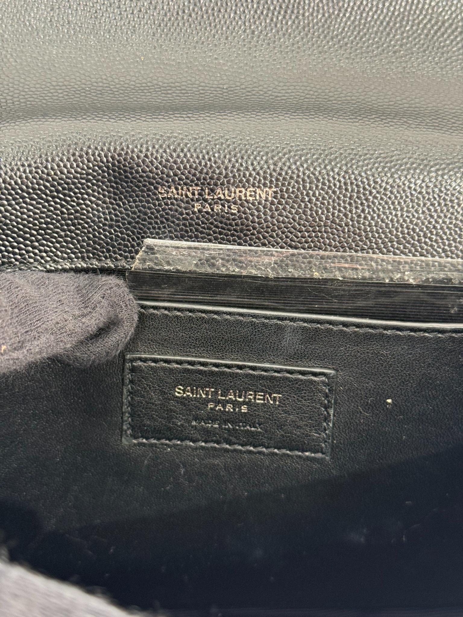 Saint Laurent Small Kate Grained Leather Crossbody Bag Black