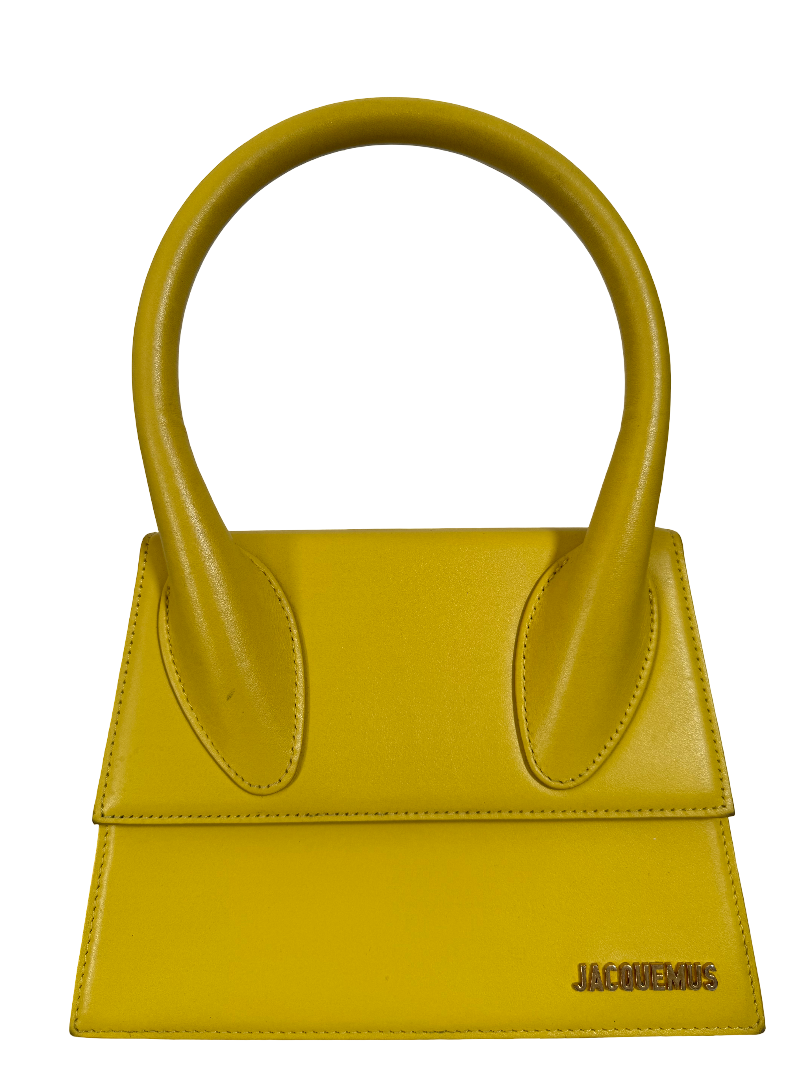Jacquemus Le Grand Chiquito Yellow Leather Handbag
