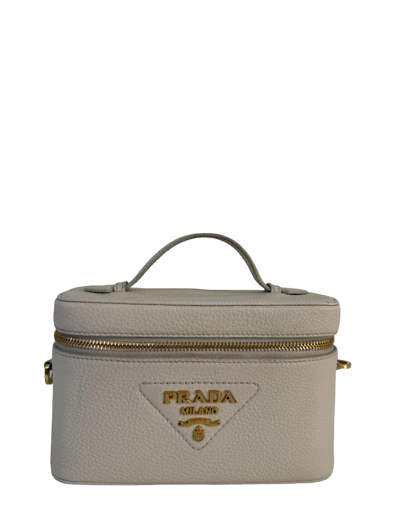 Prada Mini Vitello Daino Vanity Bag Ivory