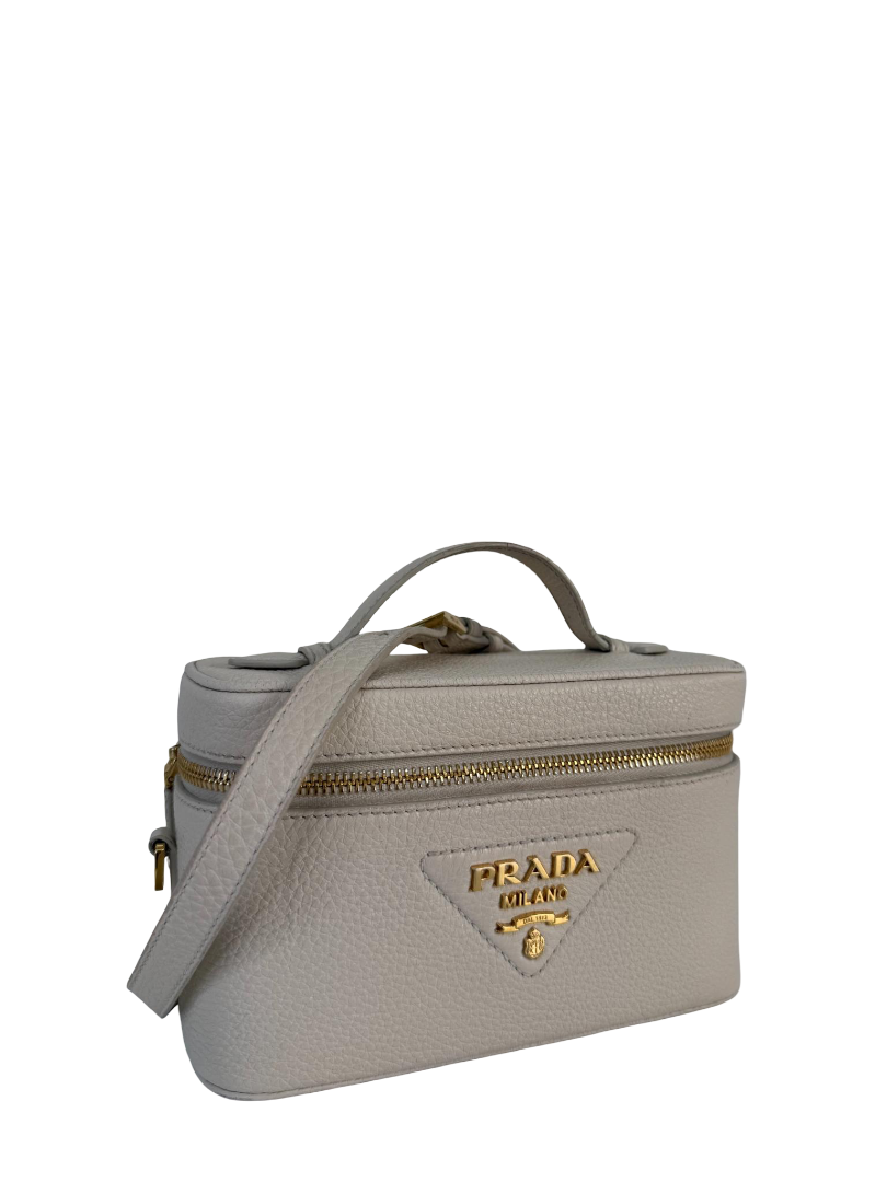 Prada Mini Vitello Daino Vanity Bag Ivory