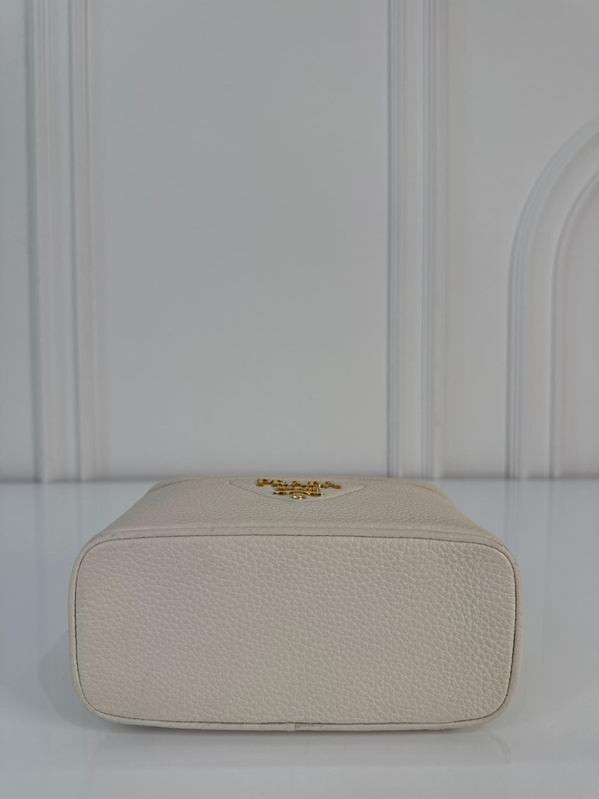 Prada Mini Vitello Daino Vanity Bag Ivory
