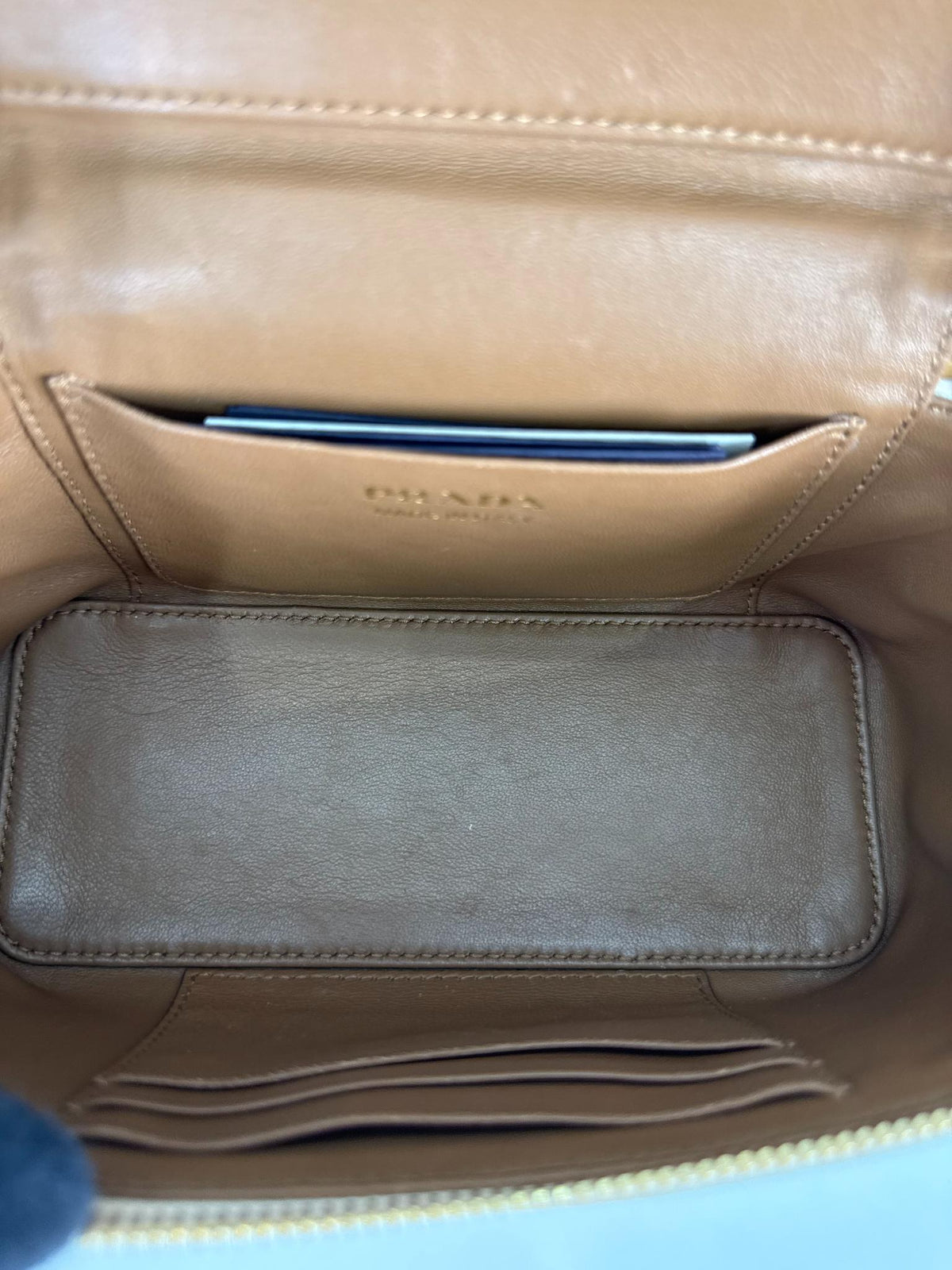 Prada Mini Vitello Daino Vanity Bag Ivory