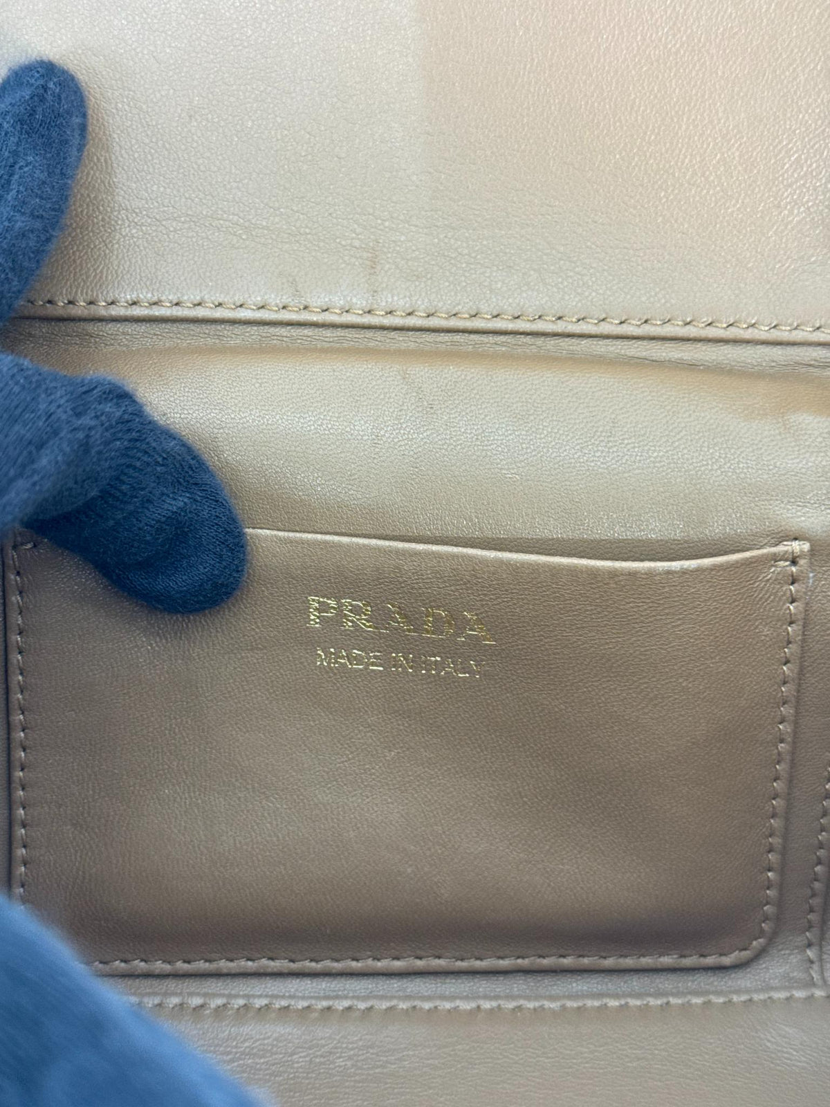 Prada Mini Vitello Daino Vanity Bag Ivory