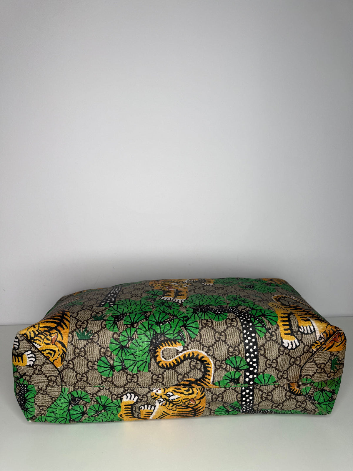 Gucci Multicolor GG Supreme Coated Canvas Leather Bengal Tiger Shopper Tote