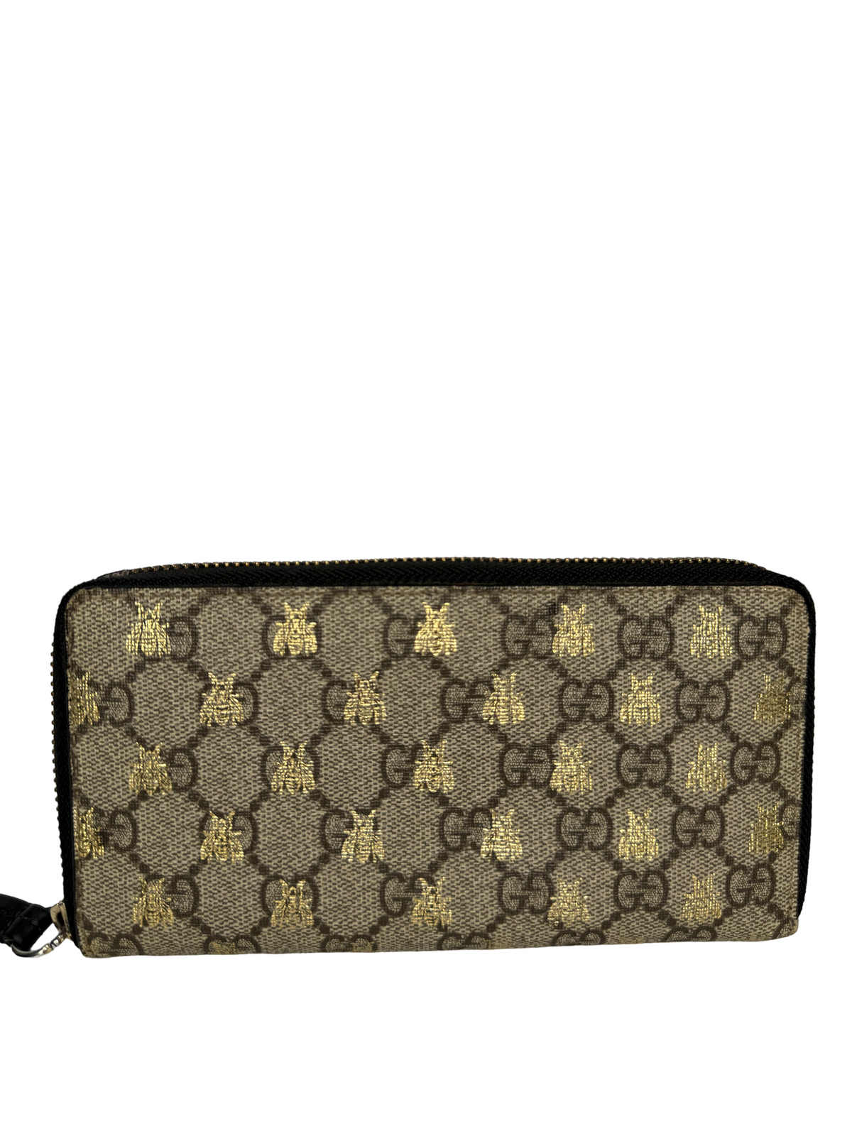 Gucci GG Supreme Monogram Bees Zip Around Wallet