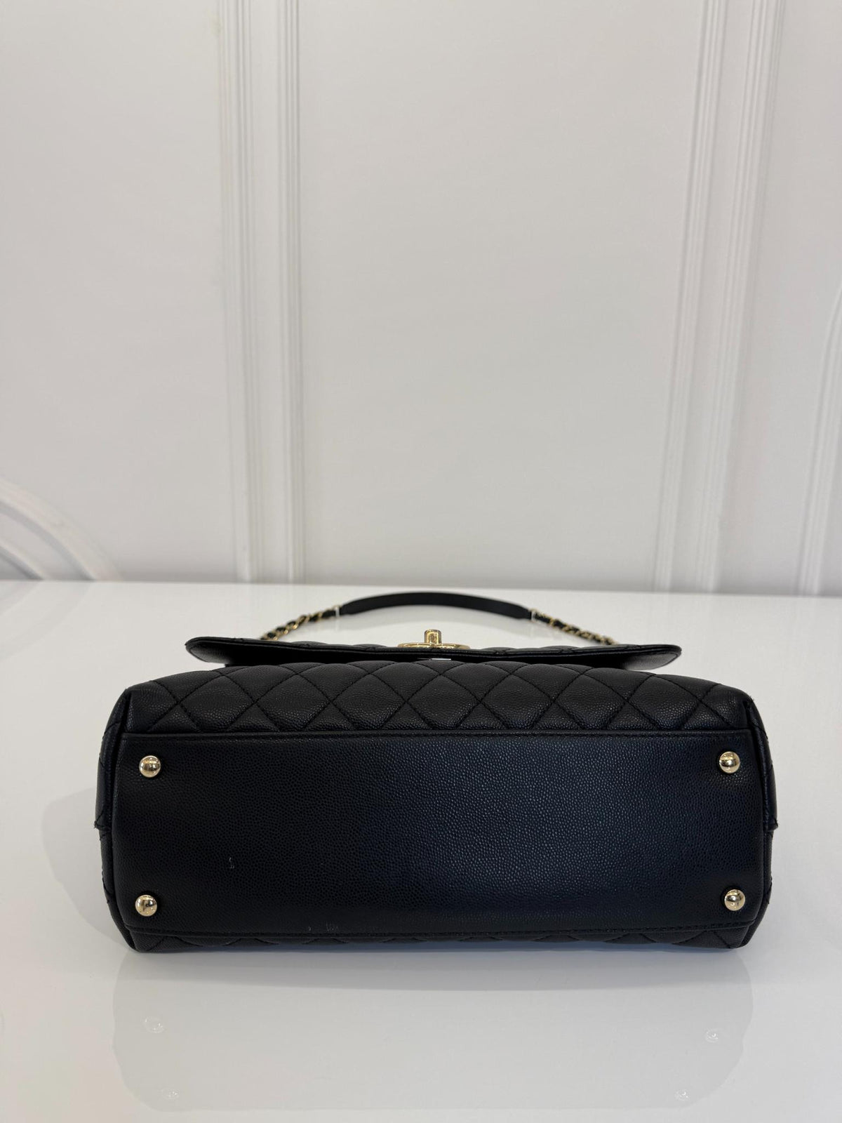 Chanel Coco Handle Medium Black Caviar Quilted GHW