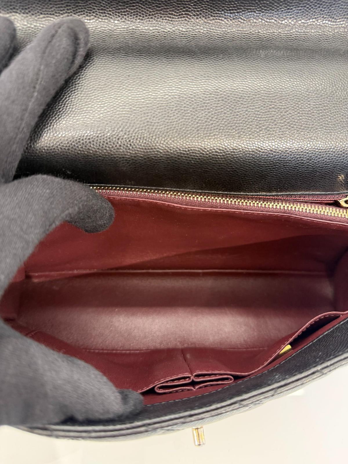 Chanel Coco Handle Medium Black Caviar Quilted GHW
