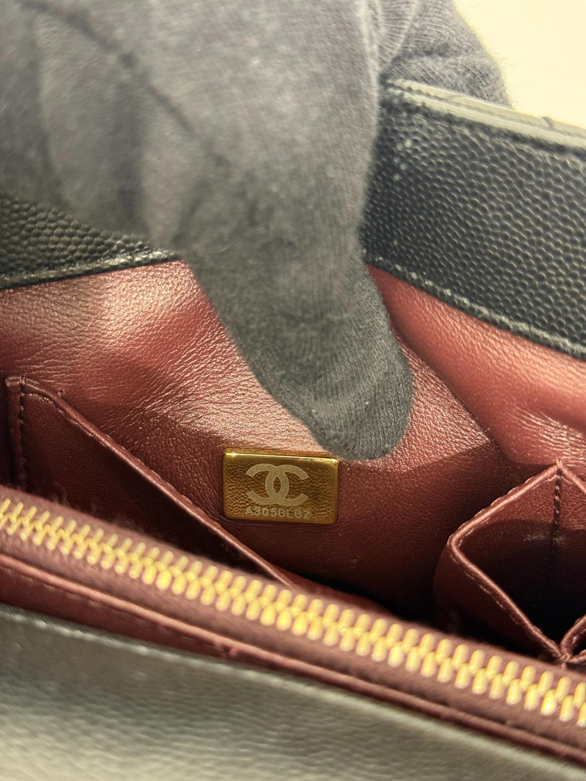 Chanel Black Caviar Quilted Coco Handle Medium Gold Hardware