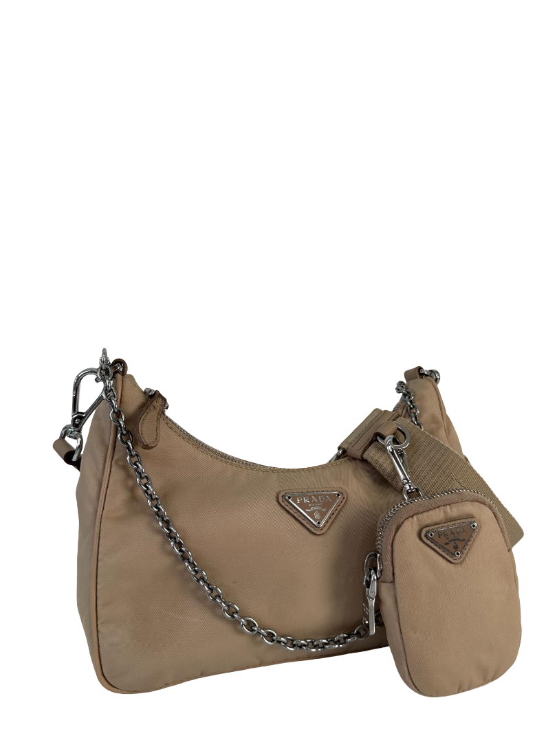 Prada Re-Edition 2005 Re-Nylon Beige Crossbody Bag