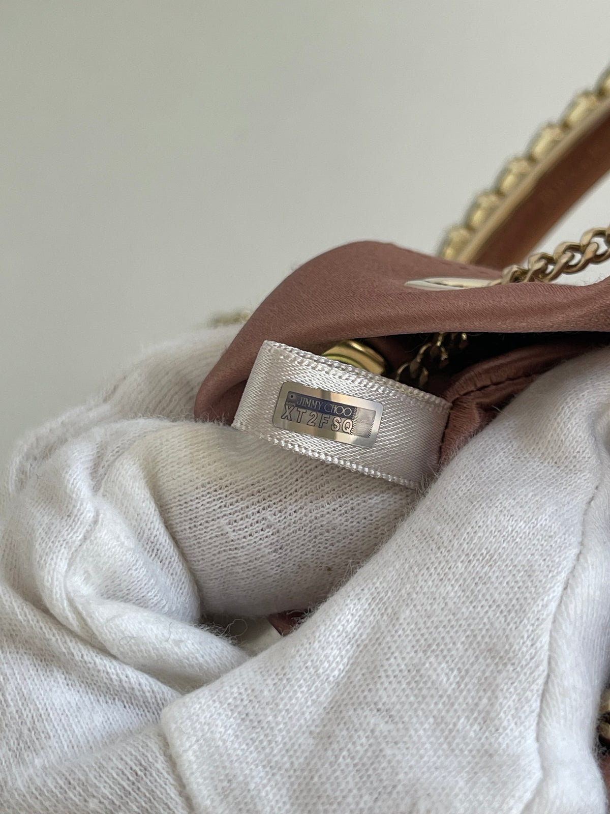 Jimmy Choo Satin Crystal Embellished Top Handle Bon Bon Bag