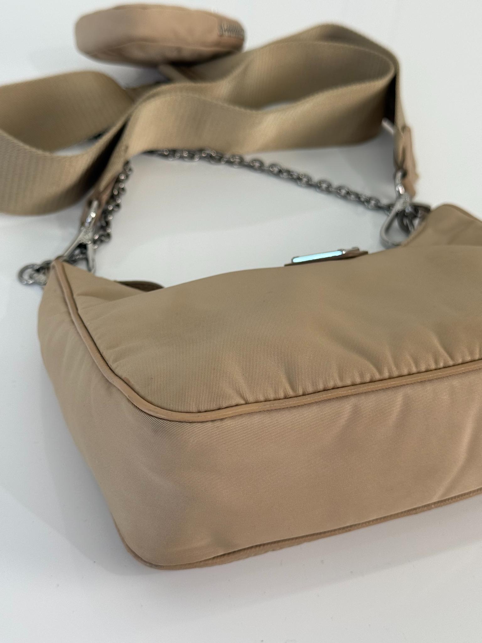 Prada Re-Edition 2005 Re-Nylon Beige Crossbody Bag