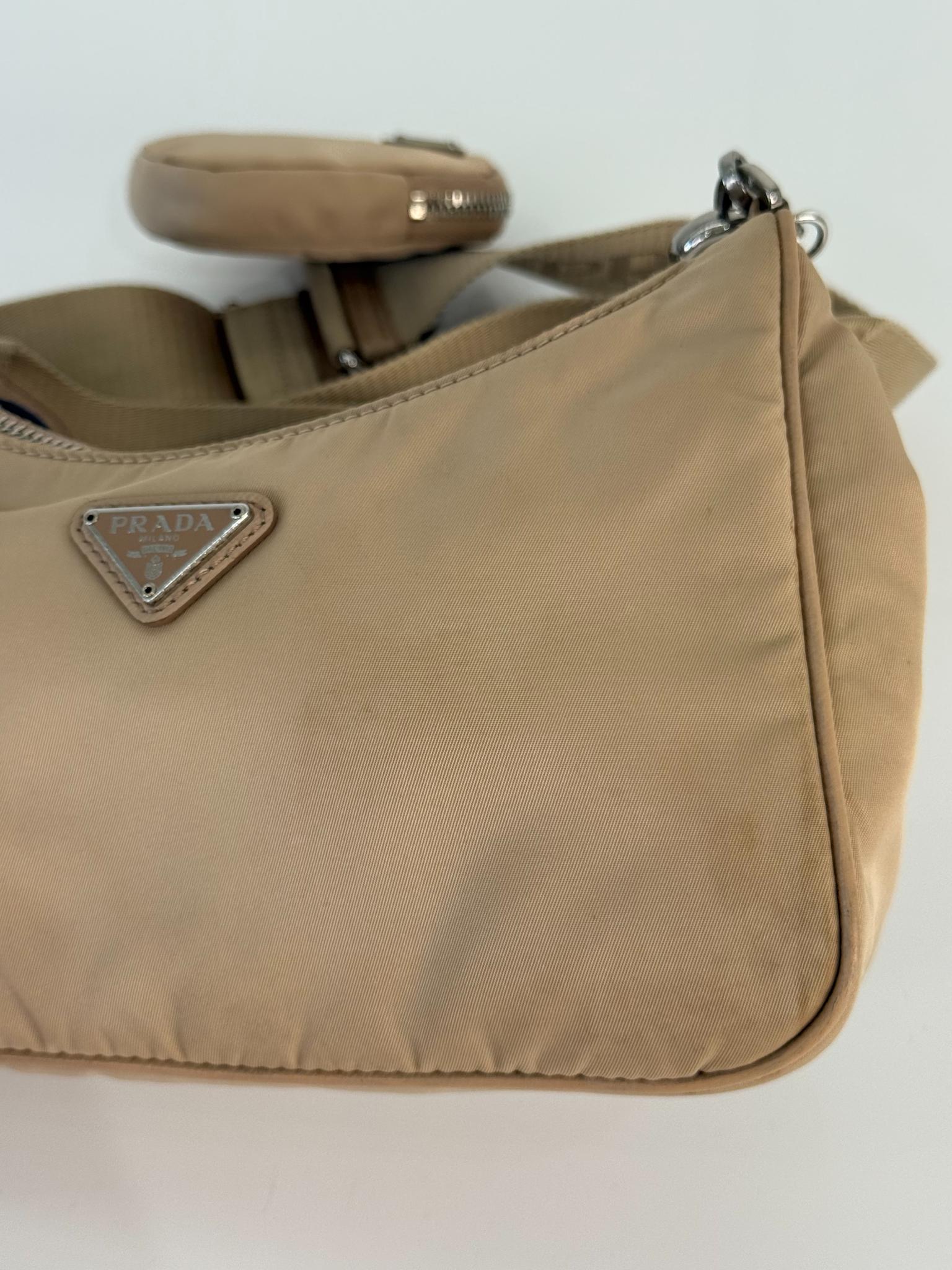 Prada Re-Edition 2005 Re-Nylon Beige Crossbody Bag