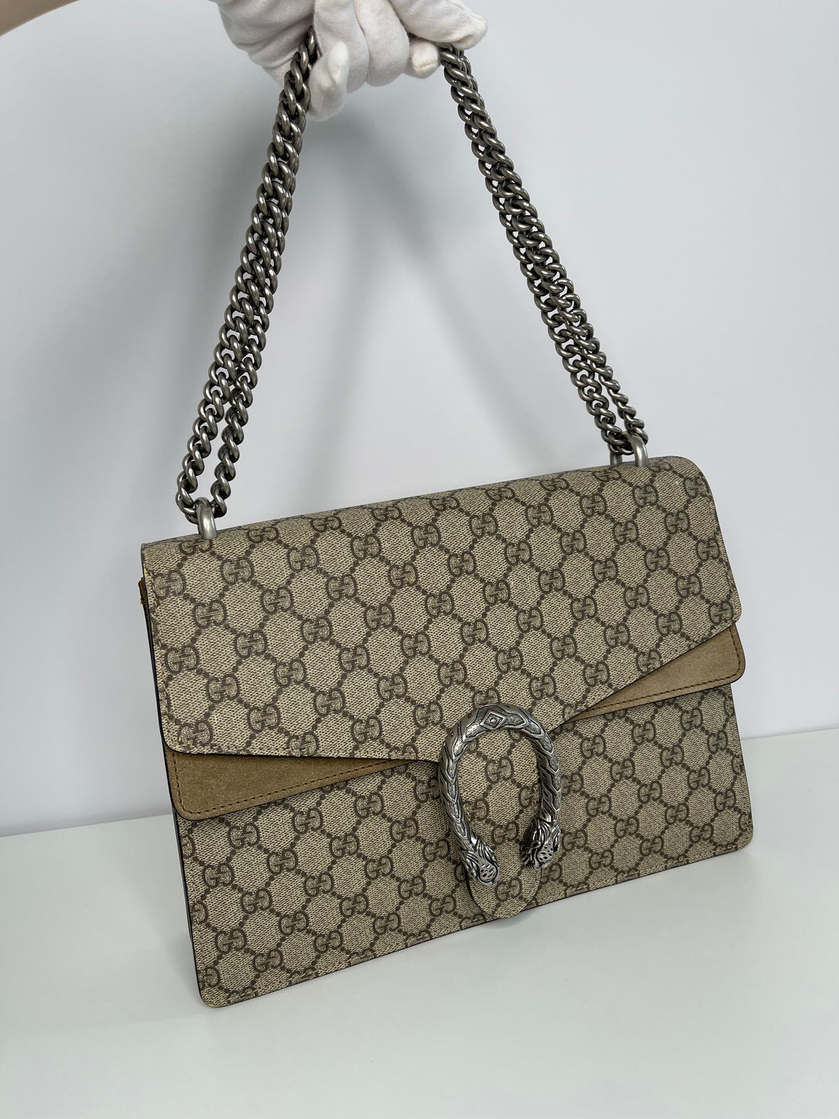 Gucci GG Dionysus Beige And Ebony GG Supreme Coated Canvas Small