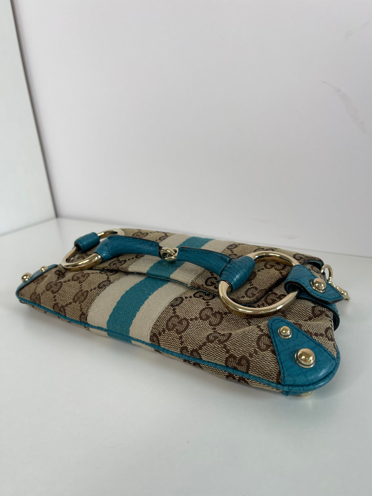 Rare Gucci Horsebit GG Clutch Pochette Chain