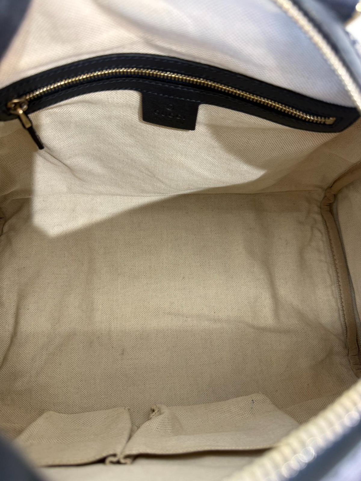 Gucci Blue GG Canvas Vintage Web Medium Boston Bag