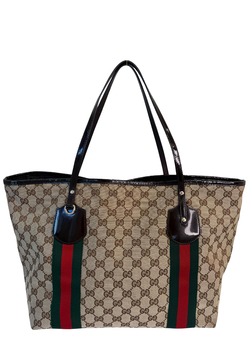 Gucci Beige/Ebony GG Canvas Jolie Tote Bag