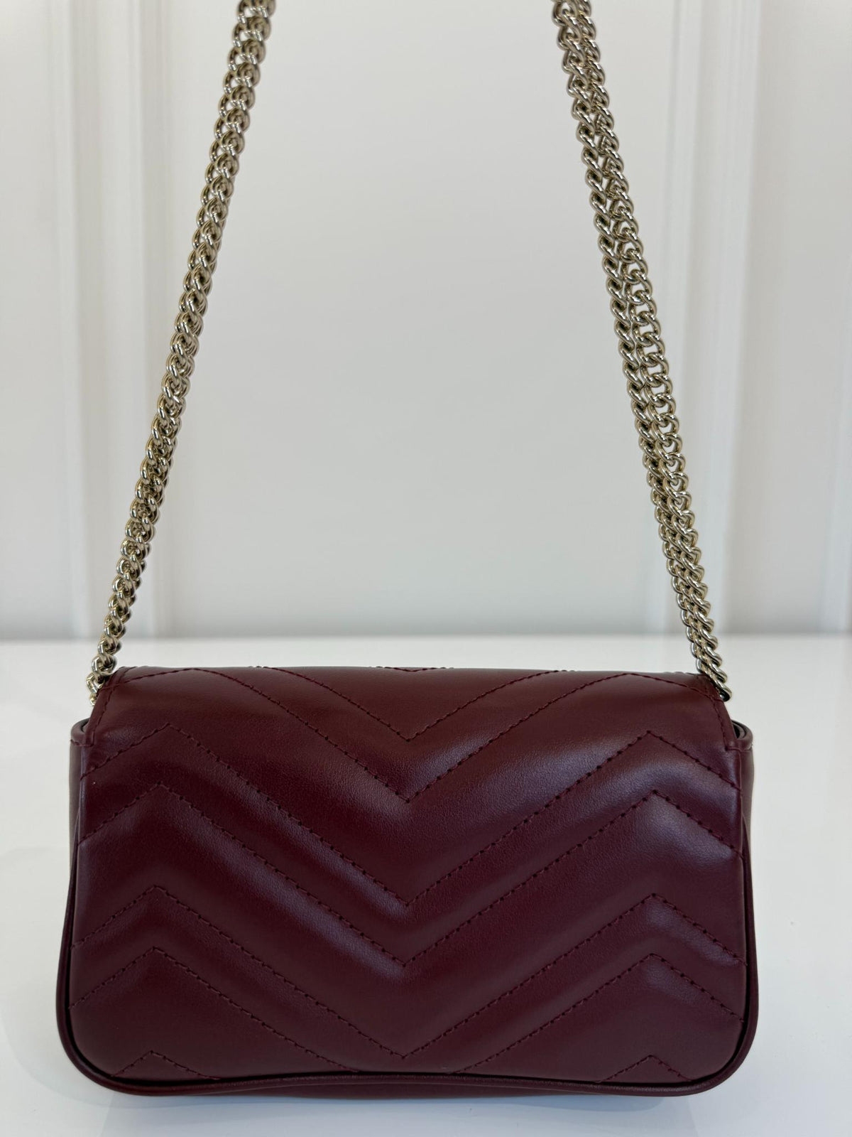 Gucci GG Marmont Rosso Ancora Leather Mini Shoulder Bag