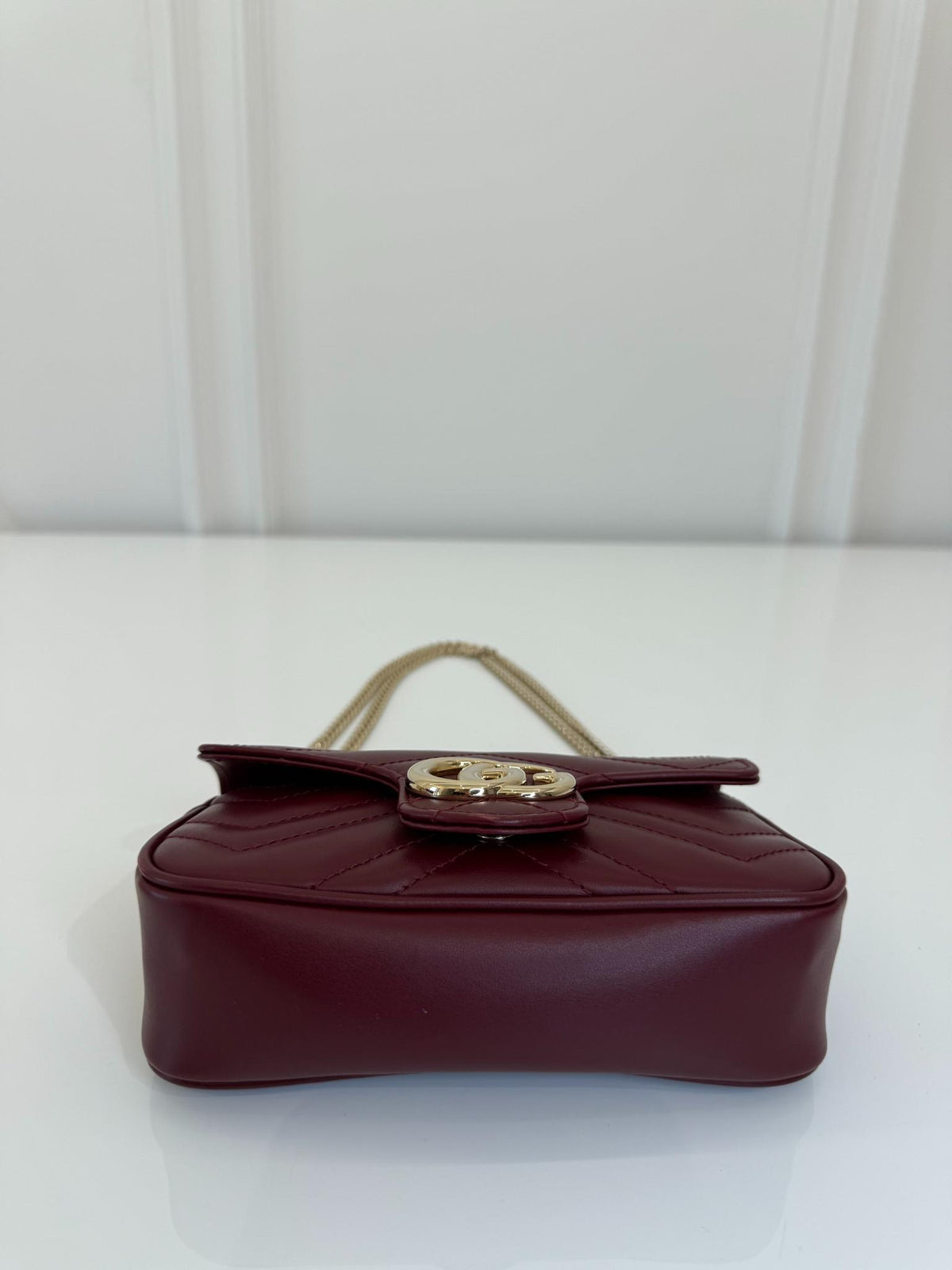 Gucci GG Marmont Rosso Ancora Leather Mini Shoulder Bag