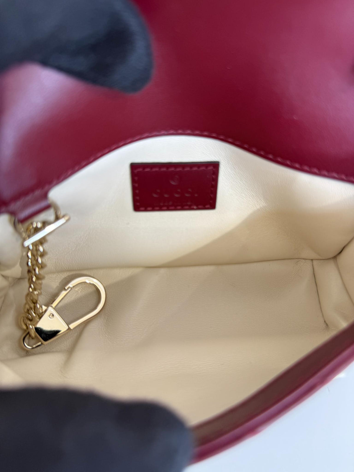 Gucci GG Marmont Rosso Ancora Leather Mini Shoulder Bag