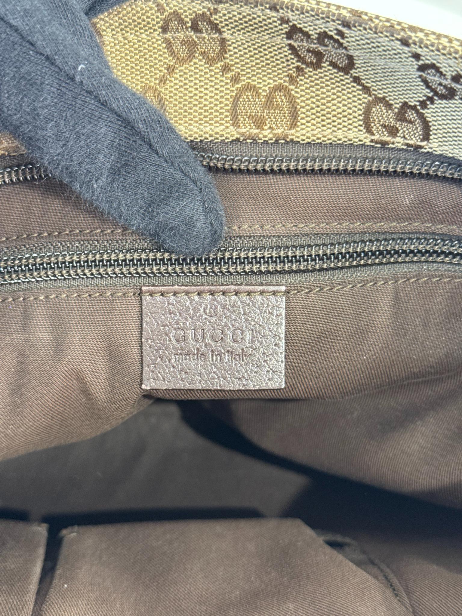 Gucci Beige/Ebony GG Canvas Web Messenger Bag