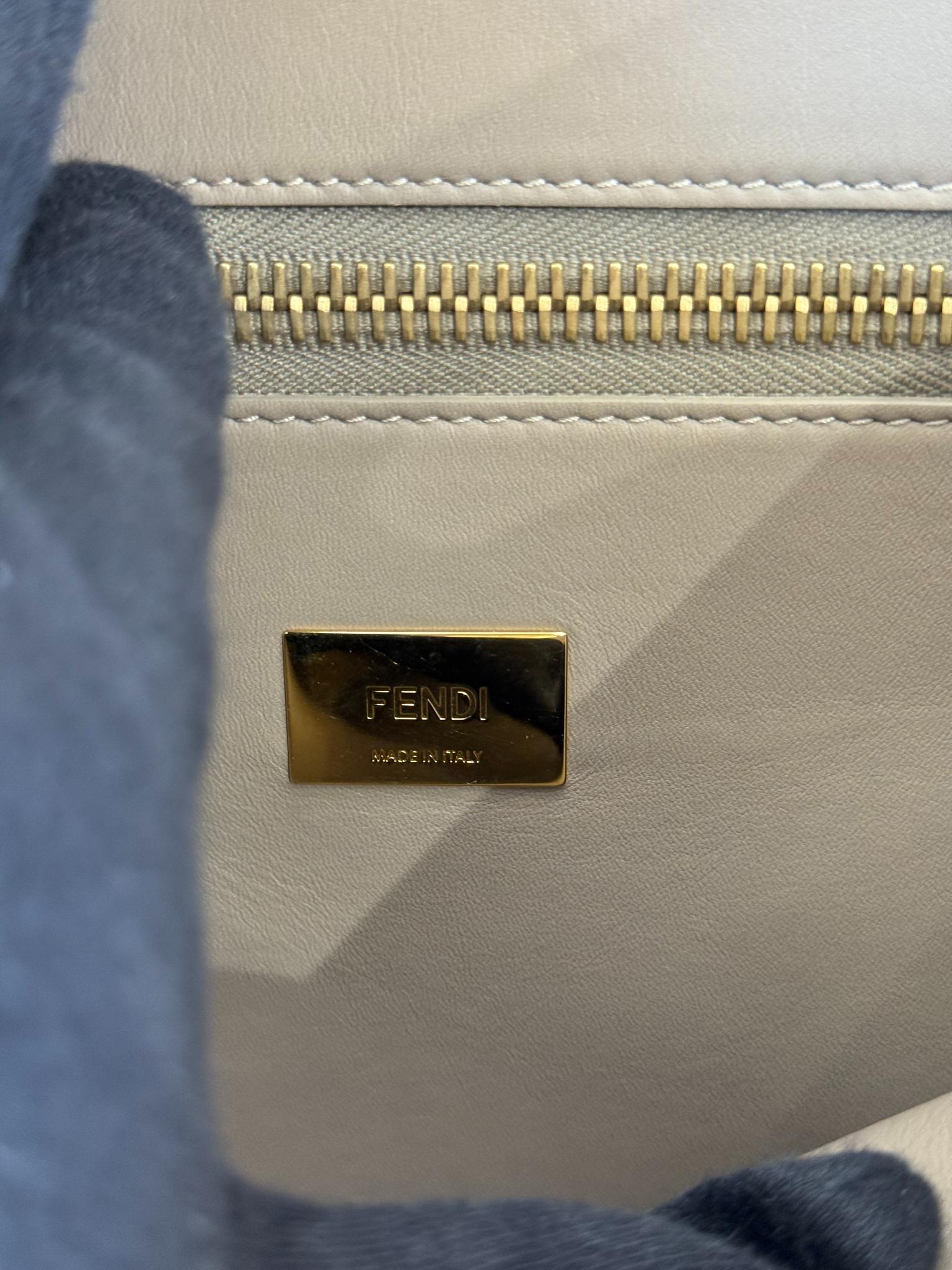 Fendi Peekaboo Large Black Soft Leather Top Handle Bag