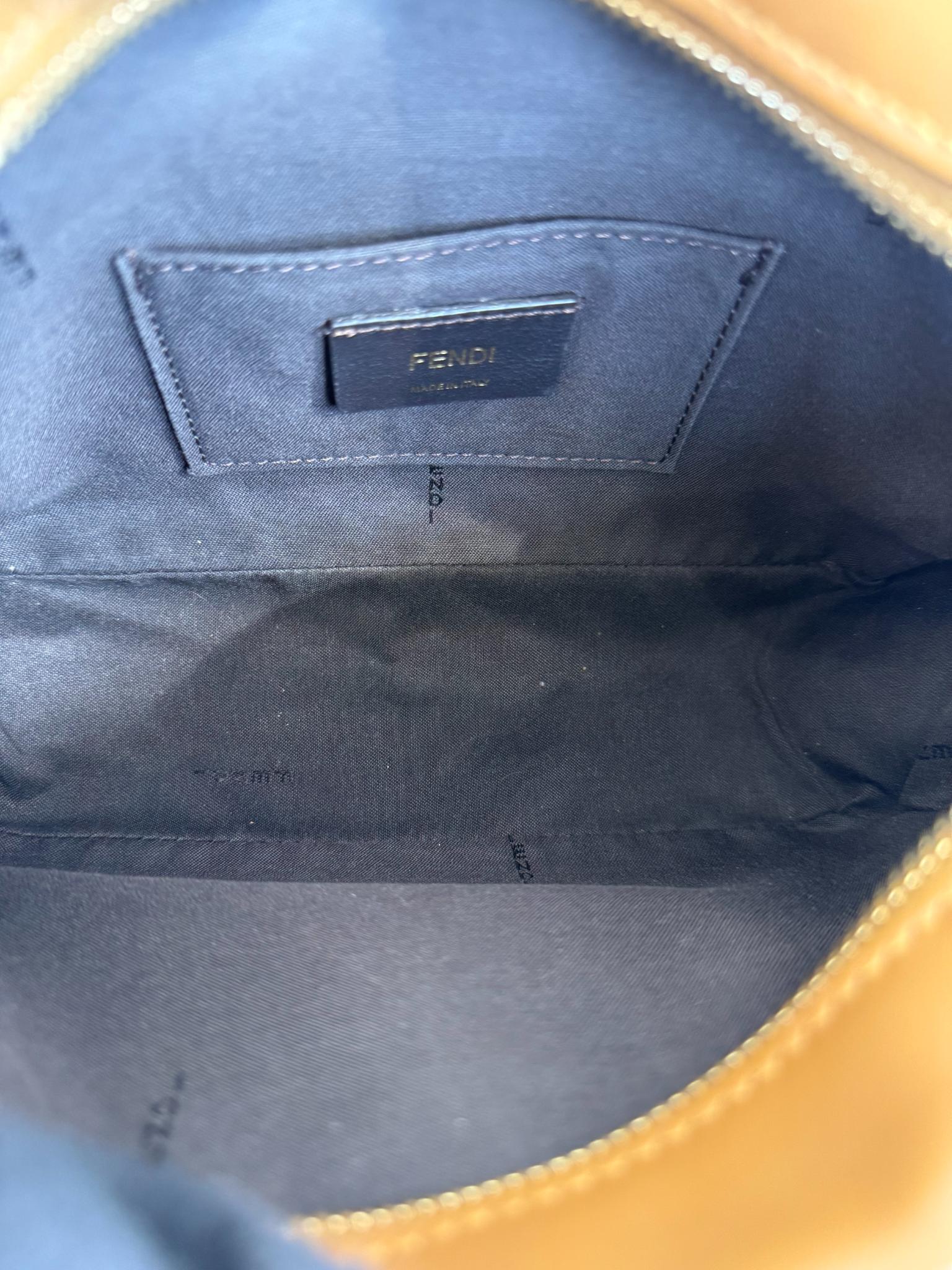 Fendi Small FF Logo Stamp Camera Bag Brown Zucca Coated Canvas