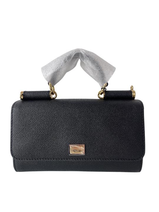 Dolce & Gabbana Black Mini Sicily Crossbody Bag