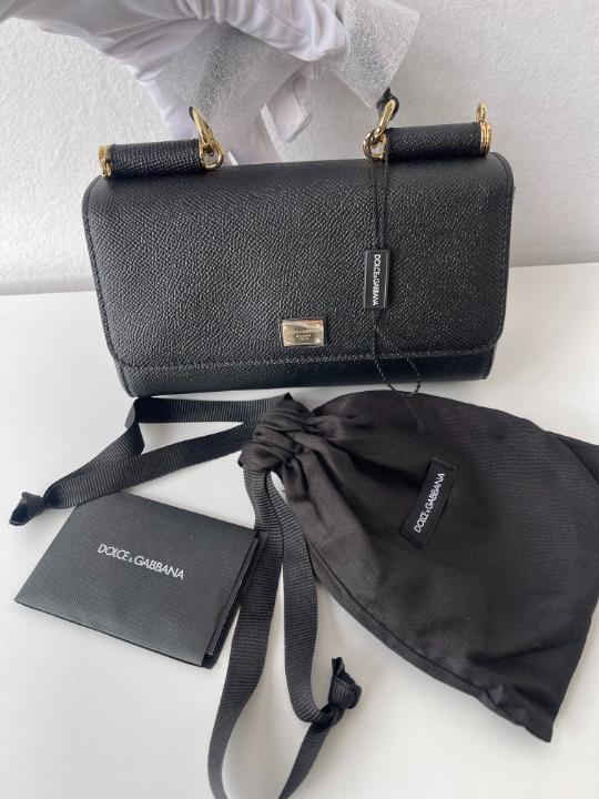 Dolce & Gabbana Black Mini Sicily Crossbody Bag