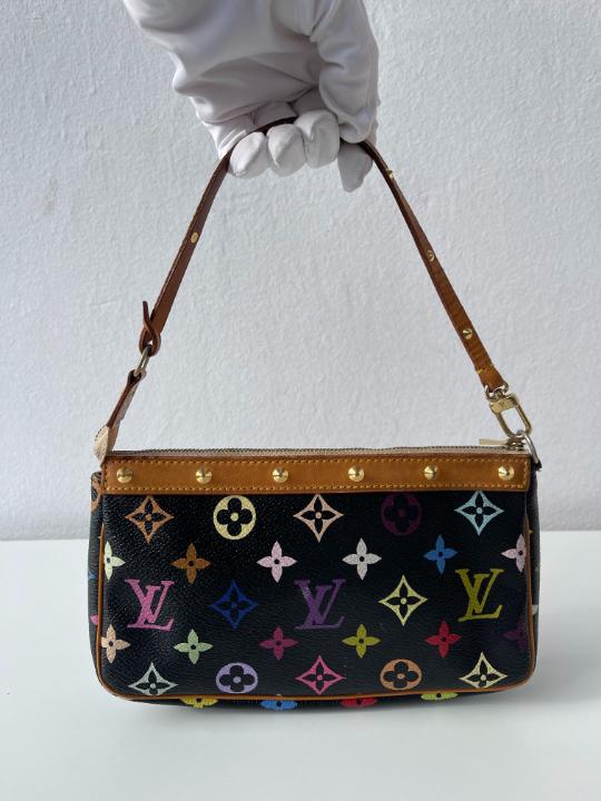Louis Vuitton Black Multicolor Monogram Pochette Accessoires