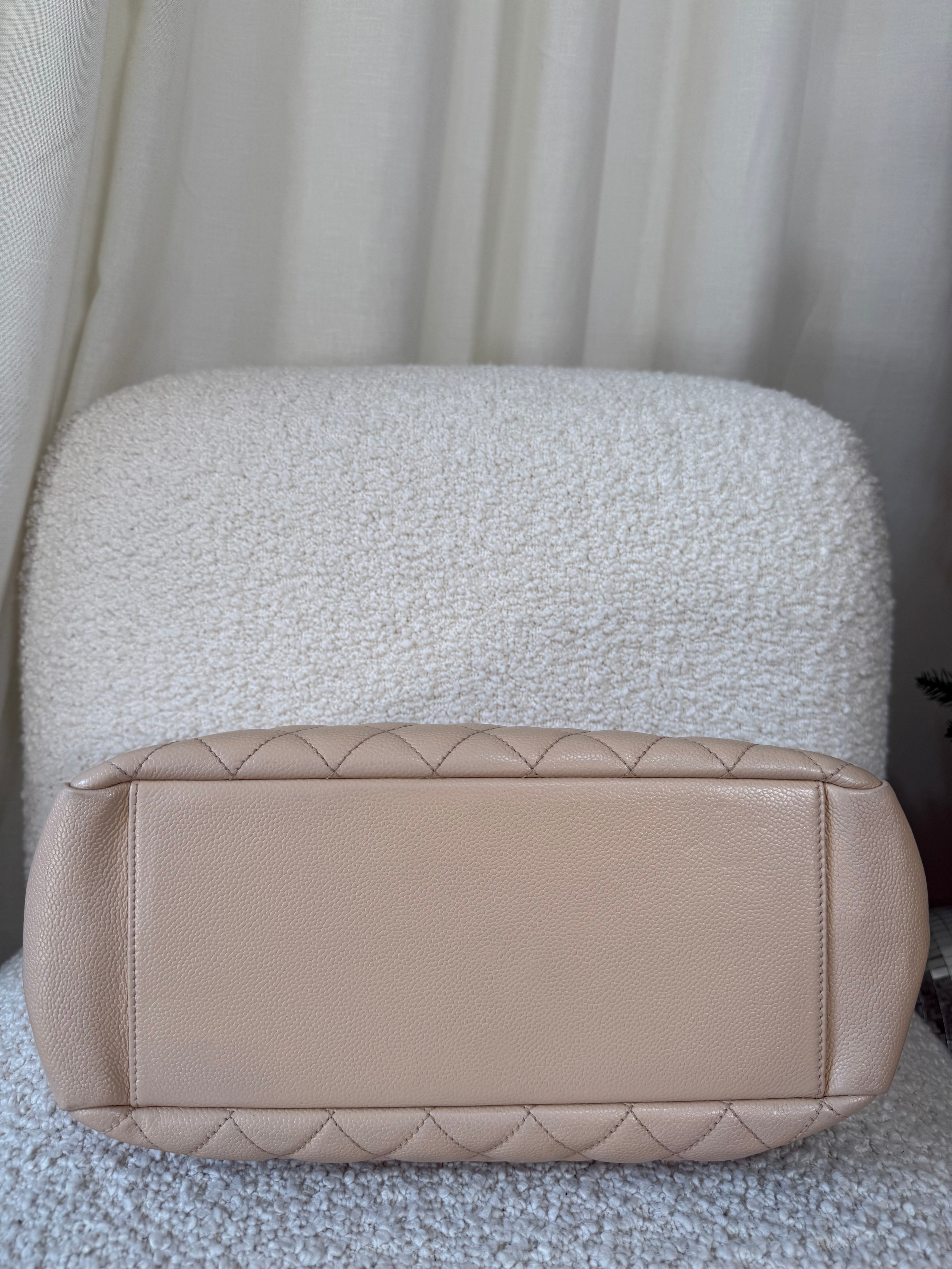 Chanel Grand Shopping Tote Beige Caviar Leather (GST)