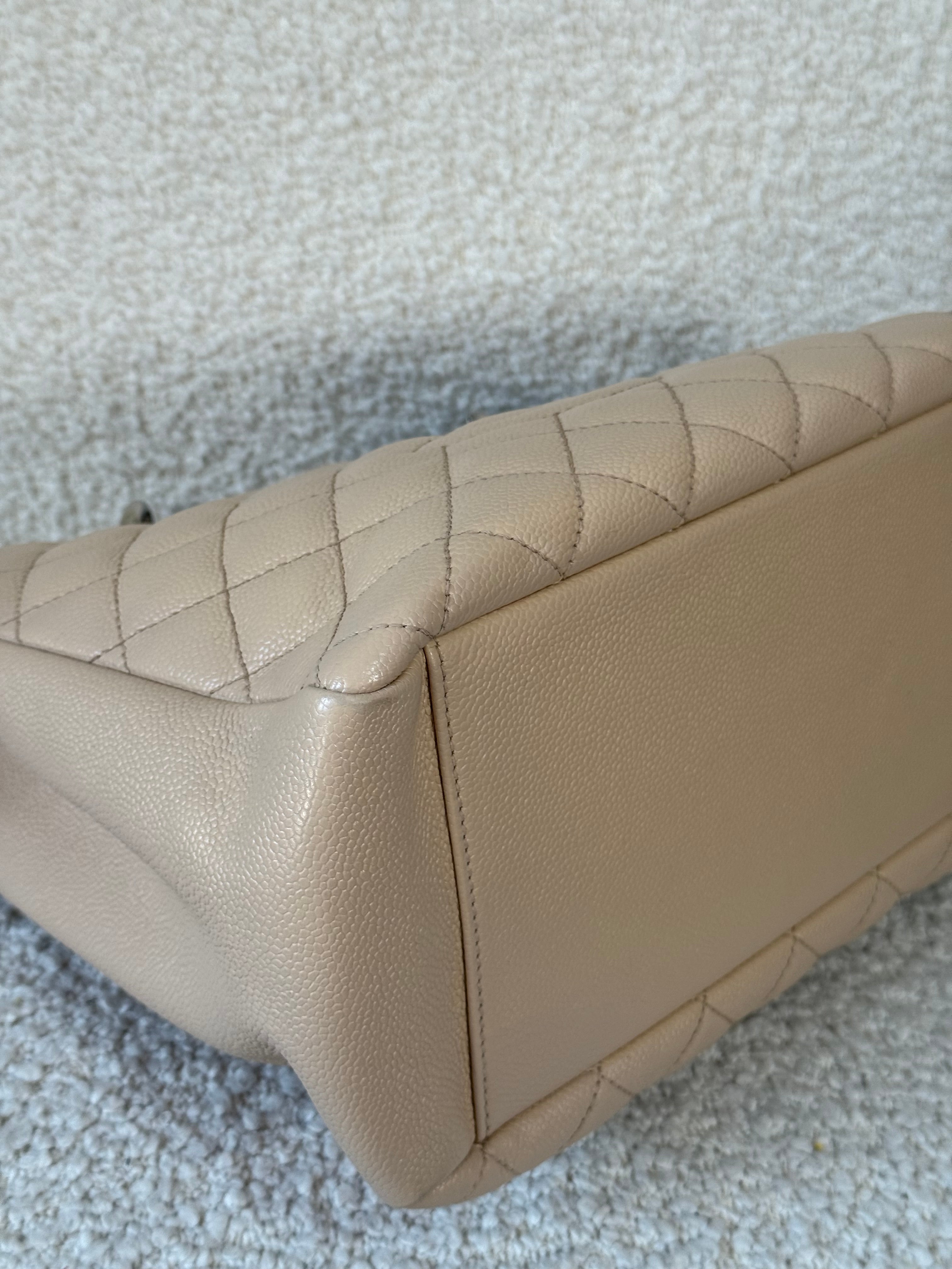 Chanel Grand Shopping Tote Beige Caviar Leather (GST)