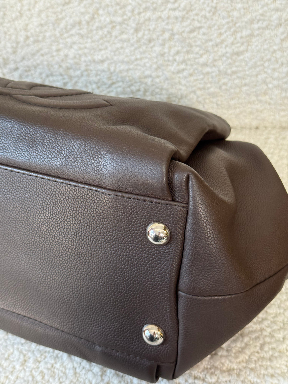 Chanel CC Brown Caviar Leather Tote Bag
