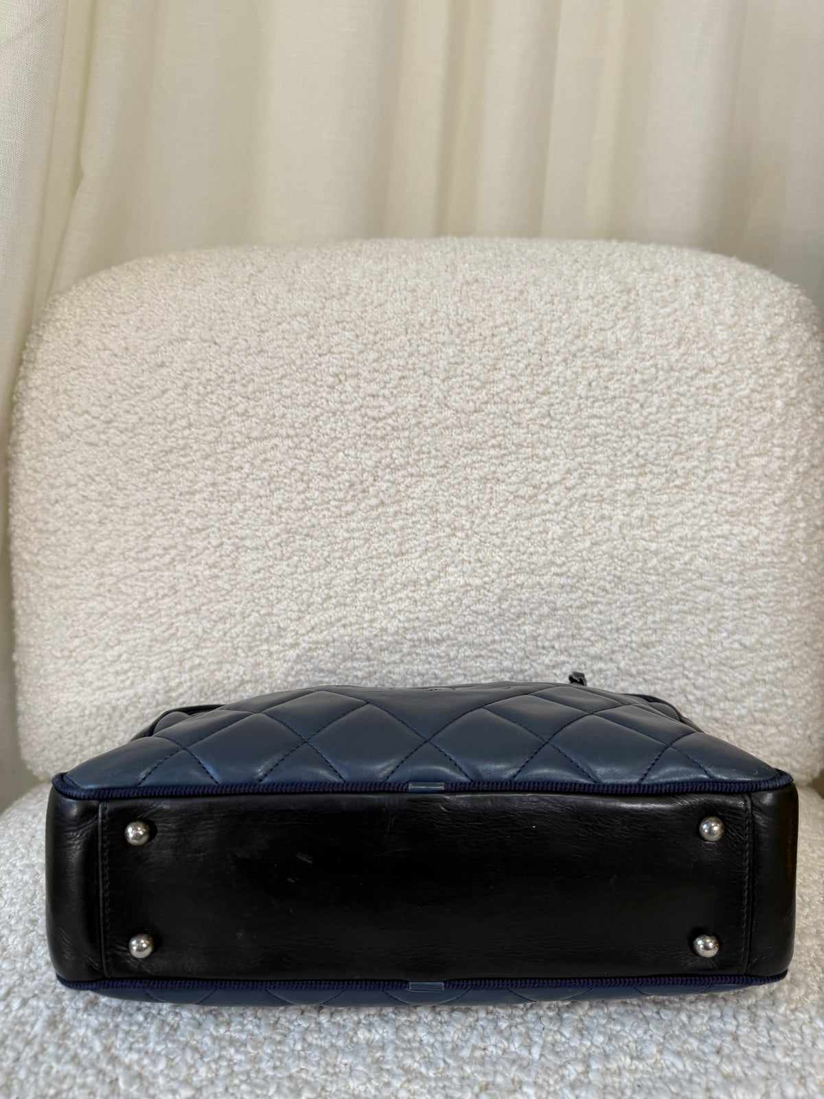 Chanel Black/Navy Quilted Calfskin Blue Ballerine Camera Bag